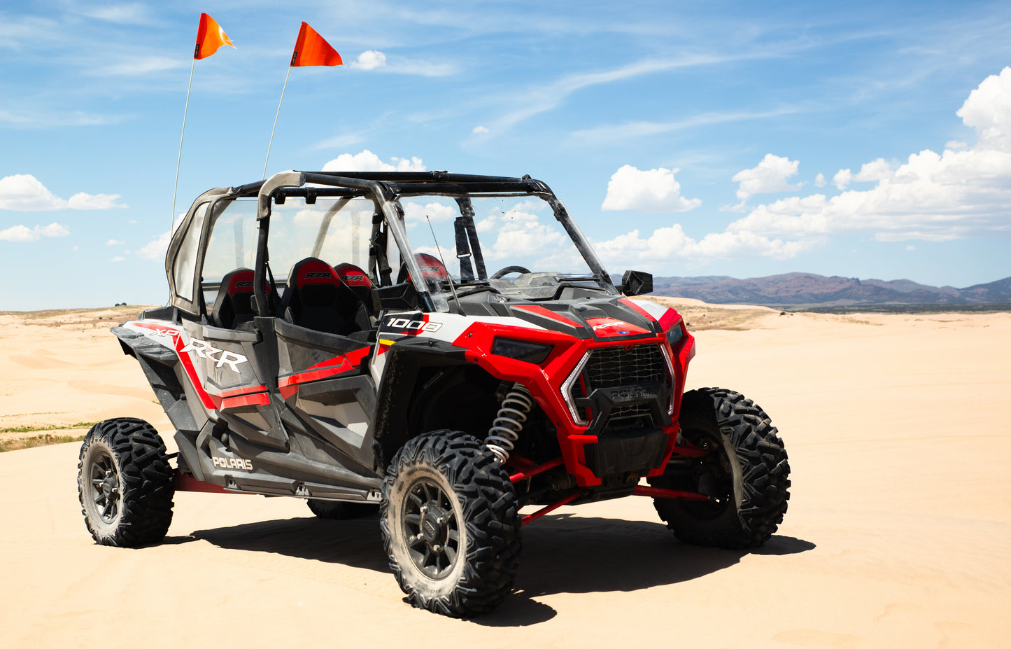 Polaris RZR XP4 rental in Utah on desert riding trail